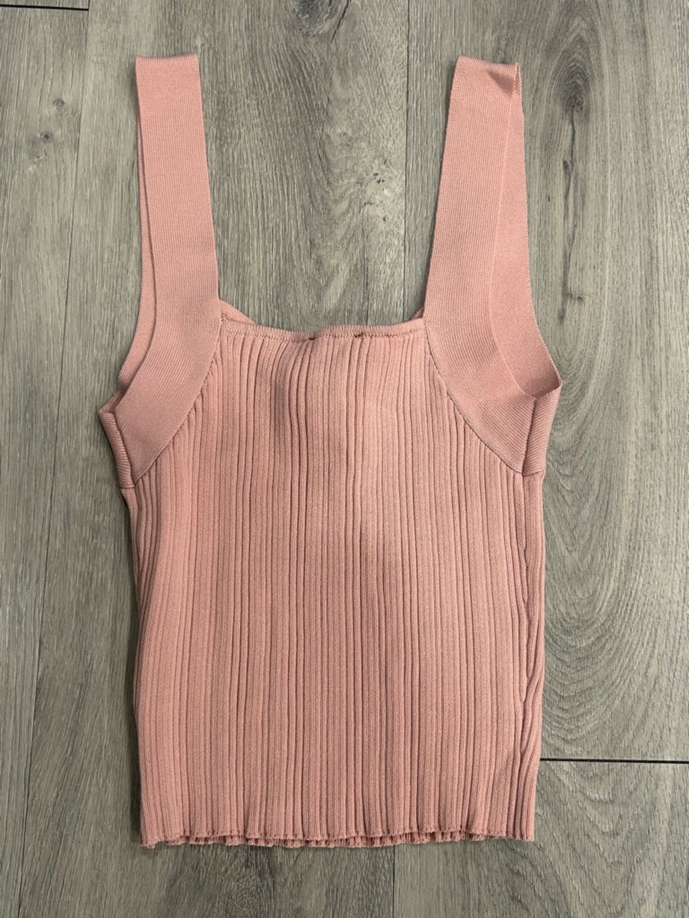 Dynamite Blush Ribbed V-Neck Tank - Picture 3 of 3